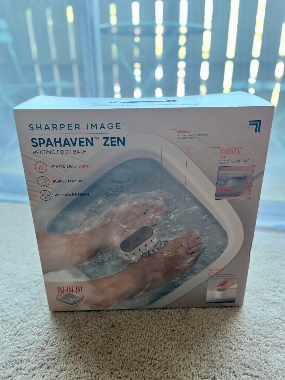 Heating Foot Bath, Sharper Image SpaHaven, NEW | Retail $60